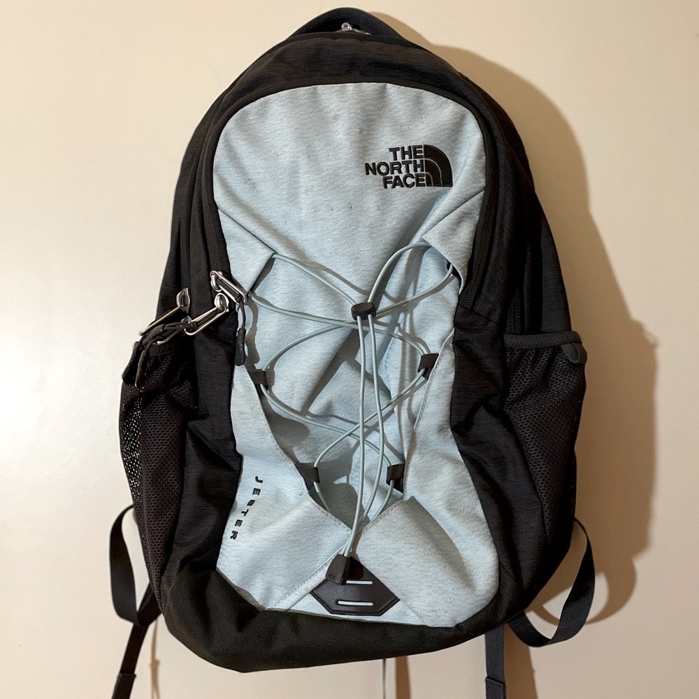 mint color north face backpack